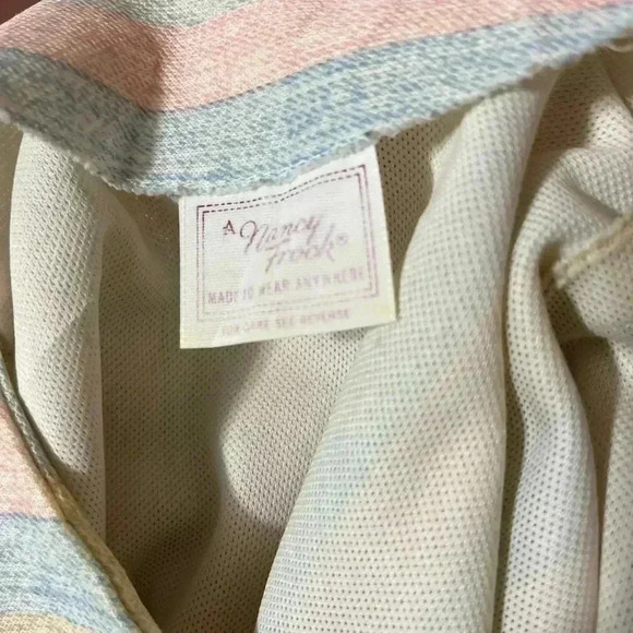 Vintage A Nancy Frock pastel striped shift/tunic 60’s dress-L - Picture 11 of 11